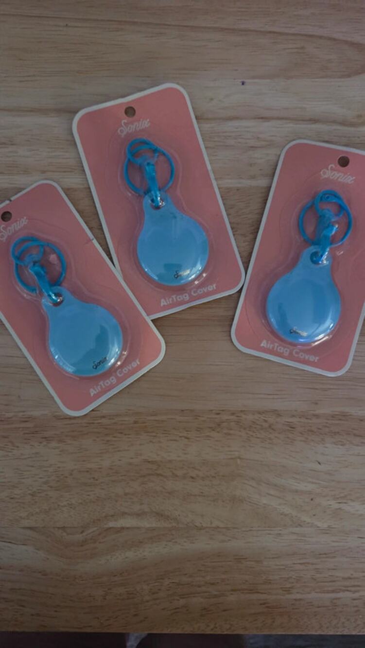 Sonix AirTag Cover Case Set of 3 Jelly Baby Blue Silicone Keychain Apple AirTag